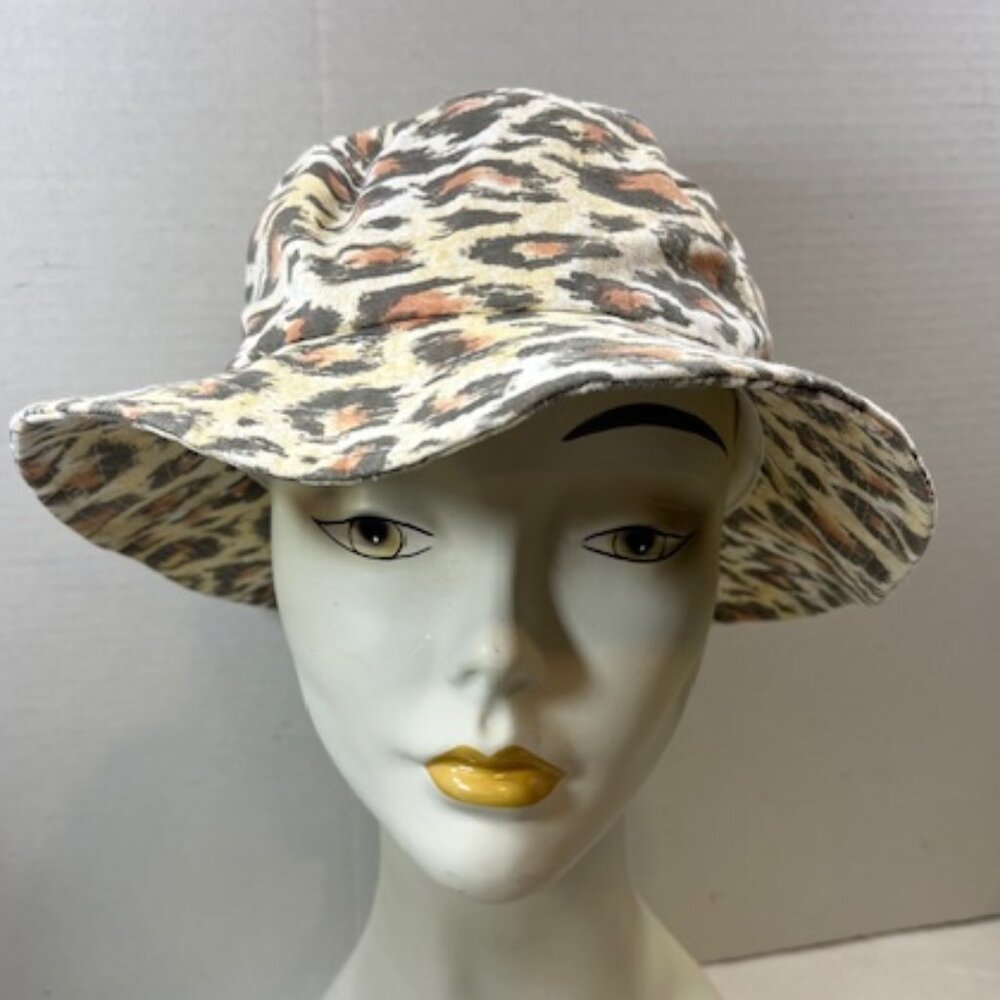 Leopard Pattern Bucket Sun Cotton Casual Hat Packable
